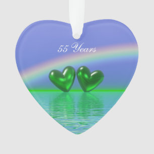 55th Anniversary Emerald Hearts Ornament