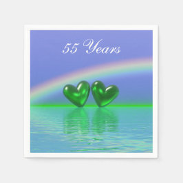 55th Anniversary Emerald Hearts Serviette