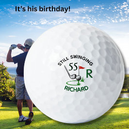 55th Birthday Men's Monogram Name Golfball