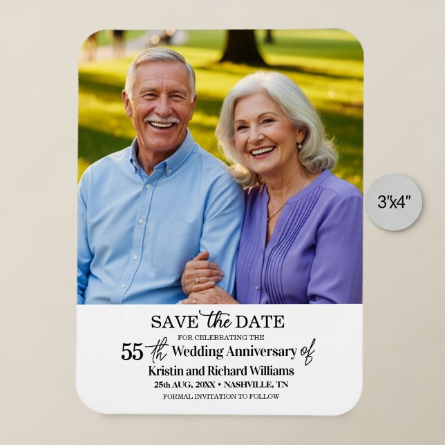 55th Wedding Anniversary Save the Date Photo Magnet (Von Creator hochgeladen)