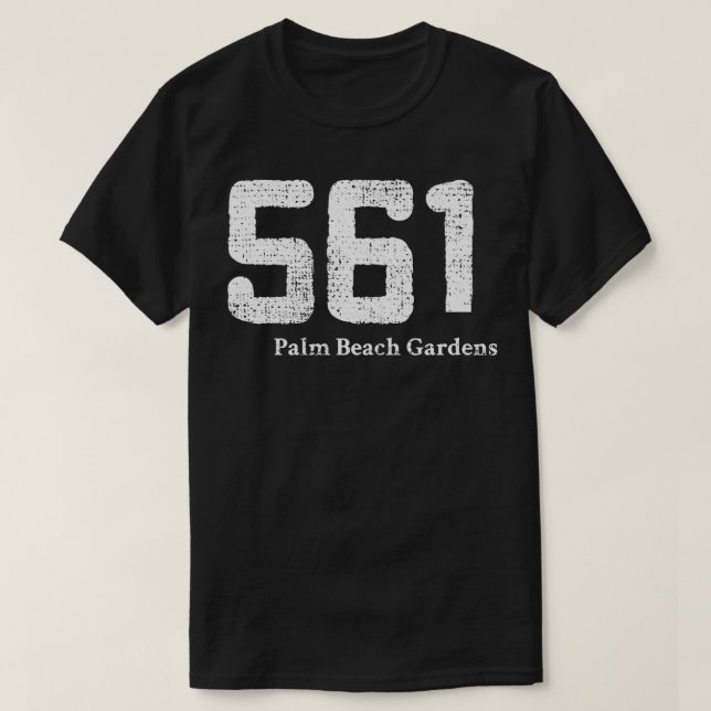 561 Area Code Palm Beach Gardens Florida T-Shirt (Design vorne)