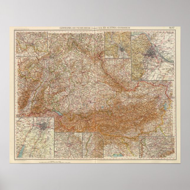 5657 Süddeutschland, Österreich Poster (Vorne)
