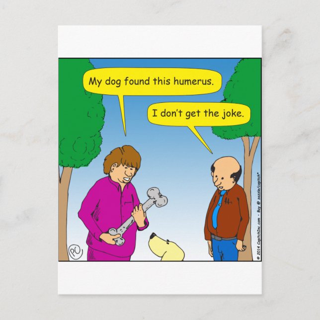 566 Mein Hund fand diesen humorvollen Cartoon Postkarte (Vorderseite)