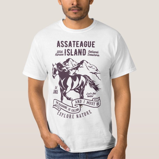567s8sateague Island National Seashore Wild Horses T-Shirt (Vorderseite)