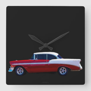 '56 CHEVY BEL AIR CLOCK QUADRATISCHE WANDUHR