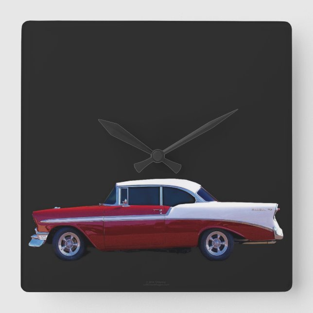 '56 CHEVY BEL AIR-UHR QUADRATISCHE WANDUHR (Vorderseite)
