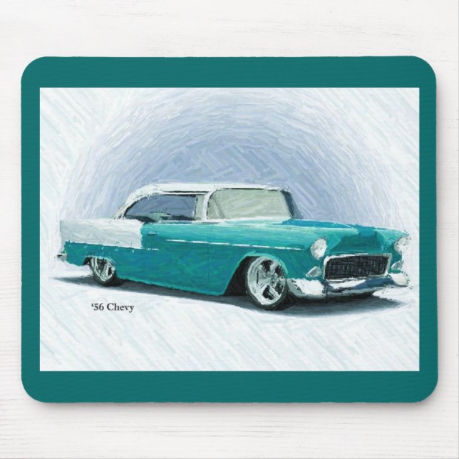 '56 Chevy - Türkis Digital Art Mousepad (Vorne)