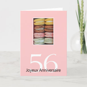56. Französisch Geburtstag Macaron-Joyeux Annivers Karte