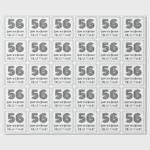 56. Geburtstag: Art Deco Inspiriert Stil "56" + Na Geschenkpapier