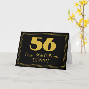 56. Geburtstag: Art Deco inspiriertes Aussehen "56 Karte