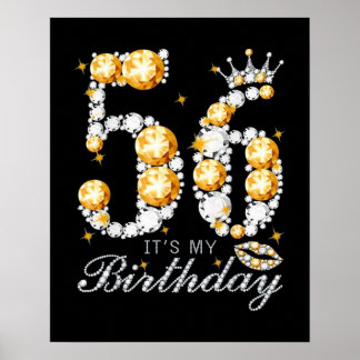 56. Geburtstag High Heel Schuhe Krone Diamond Poster