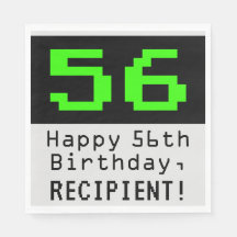 56. Geburtstag - Nerdy / Geeky Style "56" & Name