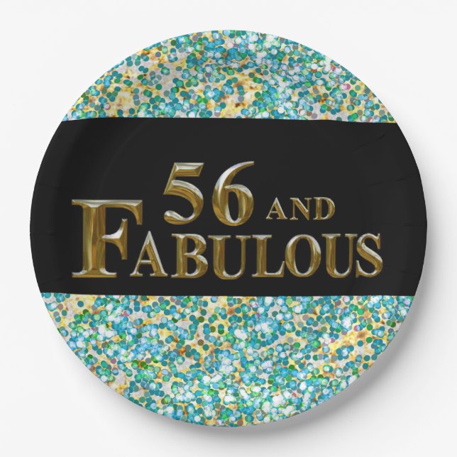 56. Geburtstag Pappteller (Vorderseite)