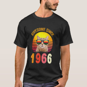 56. Geburtstag Vintage-Katze Awesome Seit 1966 T-Shirt