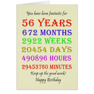 56. Geburtstags-Meilensteine