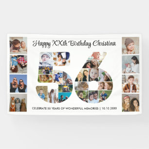 56. Geburtstagsfeier Nummer 56 Fotocollage Banner