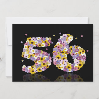 56. Geburtstagsparty mit Blumenbriefen Einladung