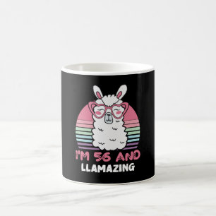56 Jahre alter Tag Llamazing 56. Geburtstag Lama Kaffeetasse