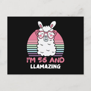 56 Year Old Bday Llamazing 56th Birthday Llama Postkarte