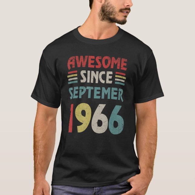 56 Years Old  Awesome Since September 1966 56th T-Shirt (Vorderseite)