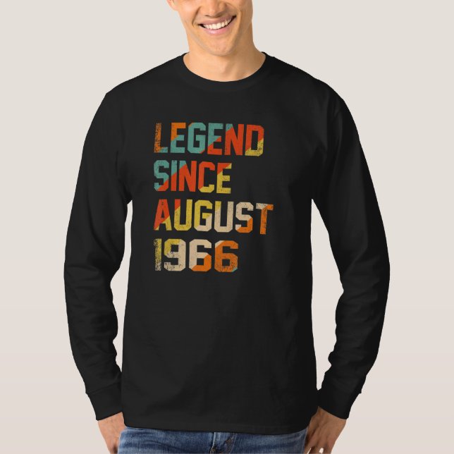 56 Years Old  Legend Since August 1966th Birthday T-Shirt (Vorderseite)
