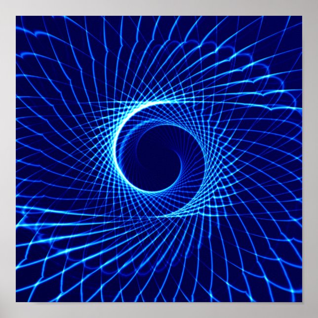 578627 BLAUE SPIRALE SWIRL DIGITAL ART HINTERGRUND POSTER (Vorne)
