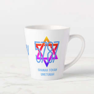 5787 Jüdisches Neujahrs-Monogramm Rosh Hashanah Milchtasse
