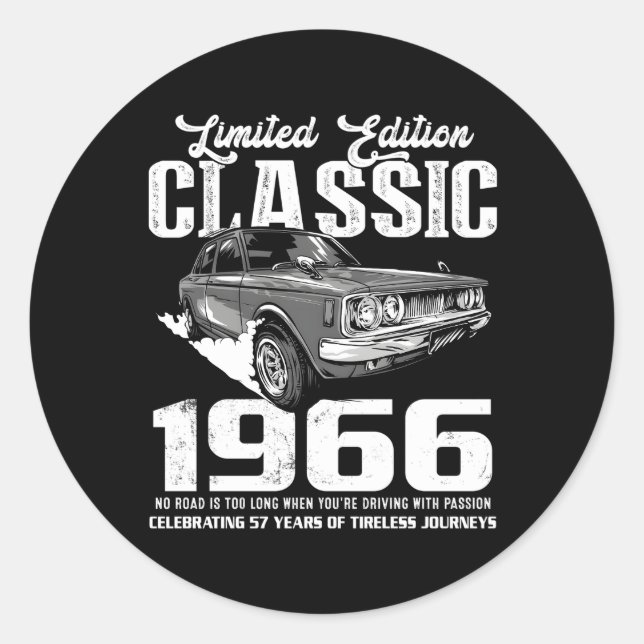 57. Auto seit 1966 für 57 Runder Aufkleber (Vorderseite)