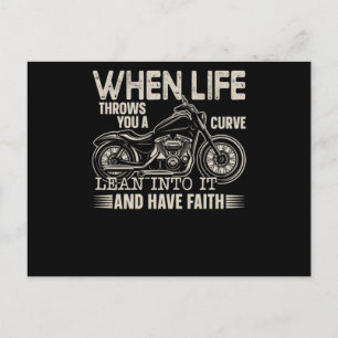 57.Biker, wenn das Leben einem eine Kurve hineinwi Ankündigungspostkarte