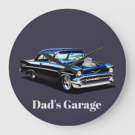 57 Blown Classic Car Muscle Street Große Wanduhr