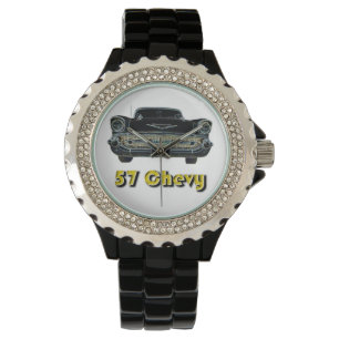 57 Chevy Kristall mit Black Enamel Watch Armbanduhr
