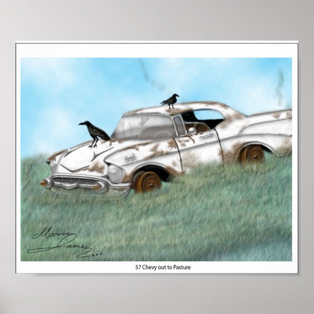 57 Chevy out to Weide. Poster (Vorne)