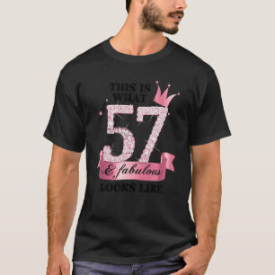 57 & Fabulous I Pink White Party Gruppe Candid Fot T-Shirt