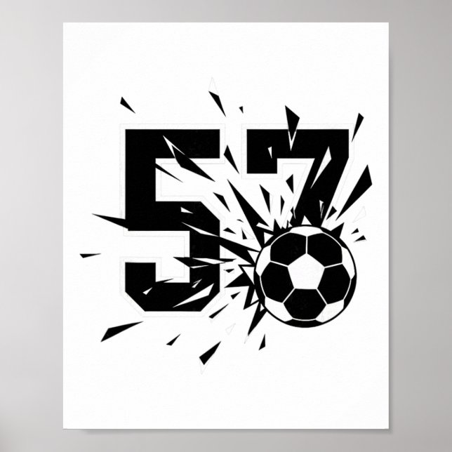 57 Fußball-Explosion Nummer 57 Fußball-Fan-Stil  Poster (Vorne)