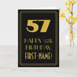 57. Geburtstag – Art Deco inspiriertes Aussehen "5 Karte