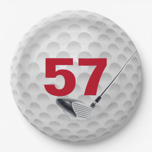 57. Geburtstag Golf Ball Design Paper Plate Pappteller