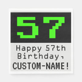 57. Geburtstag - Nerdy / Geeky Style "57" & Name Serviette