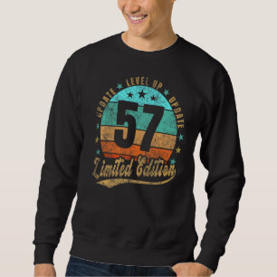 57. Geburtstag Update Level Up Vintag Retro Sweatshirt