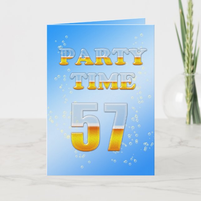 57. Geburtstagsfeier mit viel Bier Einladung (Vorderseite)