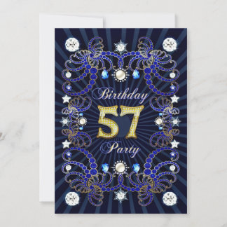 57. Geburtstagsfeier mit vielen Juwelen einladen Einladung
