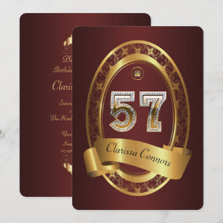 57. Geburtstagsfrau, elegante Farbe Einladung