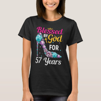 57. Geburtstagsfrauen, gesegnet von Gott, 57 Jahre T-Shirt