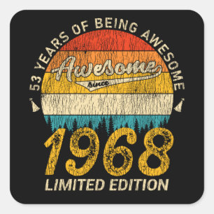 57 Jahre alt 1968 Retro Phantastisch 57. Geburtsta Quadratischer Aufkleber