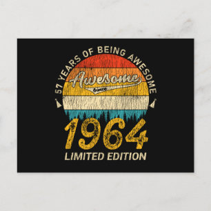 57 Jahre alter Tag 1964 Phantastisch seit 57. Gebu Postkarte