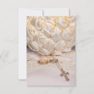 5807-Strauß mit Ringen und Kreuz Einladung