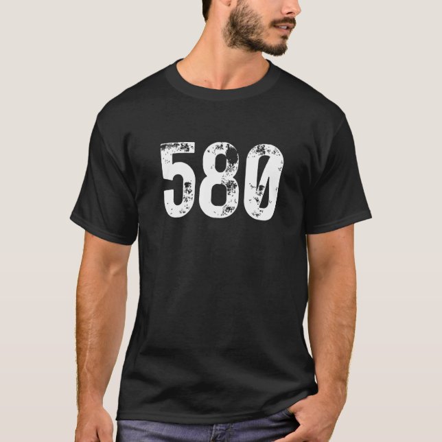 580 Area Code Lawton OK Mobile Telefone Area Code T-Shirt (Vorderseite)
