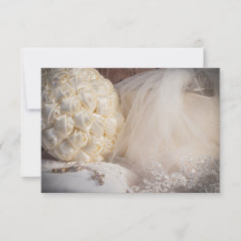 5882-Bouquet mit Rings, Veil und Cross Einladung