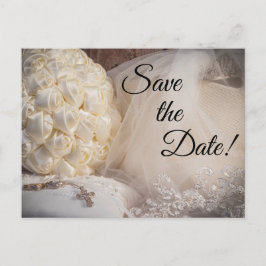 5882-Bouquet w/Rings, Kreuz, Schleier Postkarte