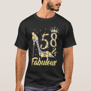 58 & fabulous 58 Years Old 58 th Birthday Diamond  T-Shirt