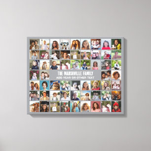 58 Foto-Collage-Raster mit Text - grau Leinwanddruck